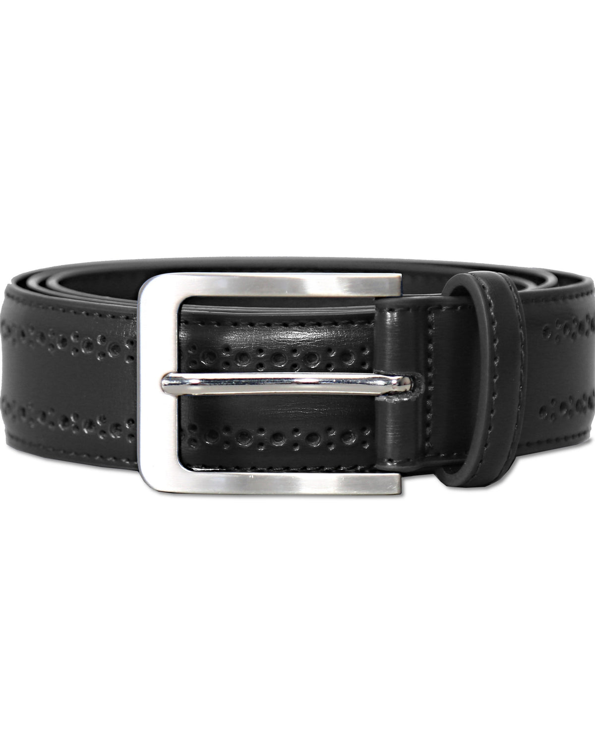 9966 Women Bold Fashion Statement Belts, Perforated Leather-brown, Xl Blake Brown Studded Leather Belt with Gold Hardware | Linea  main image 3