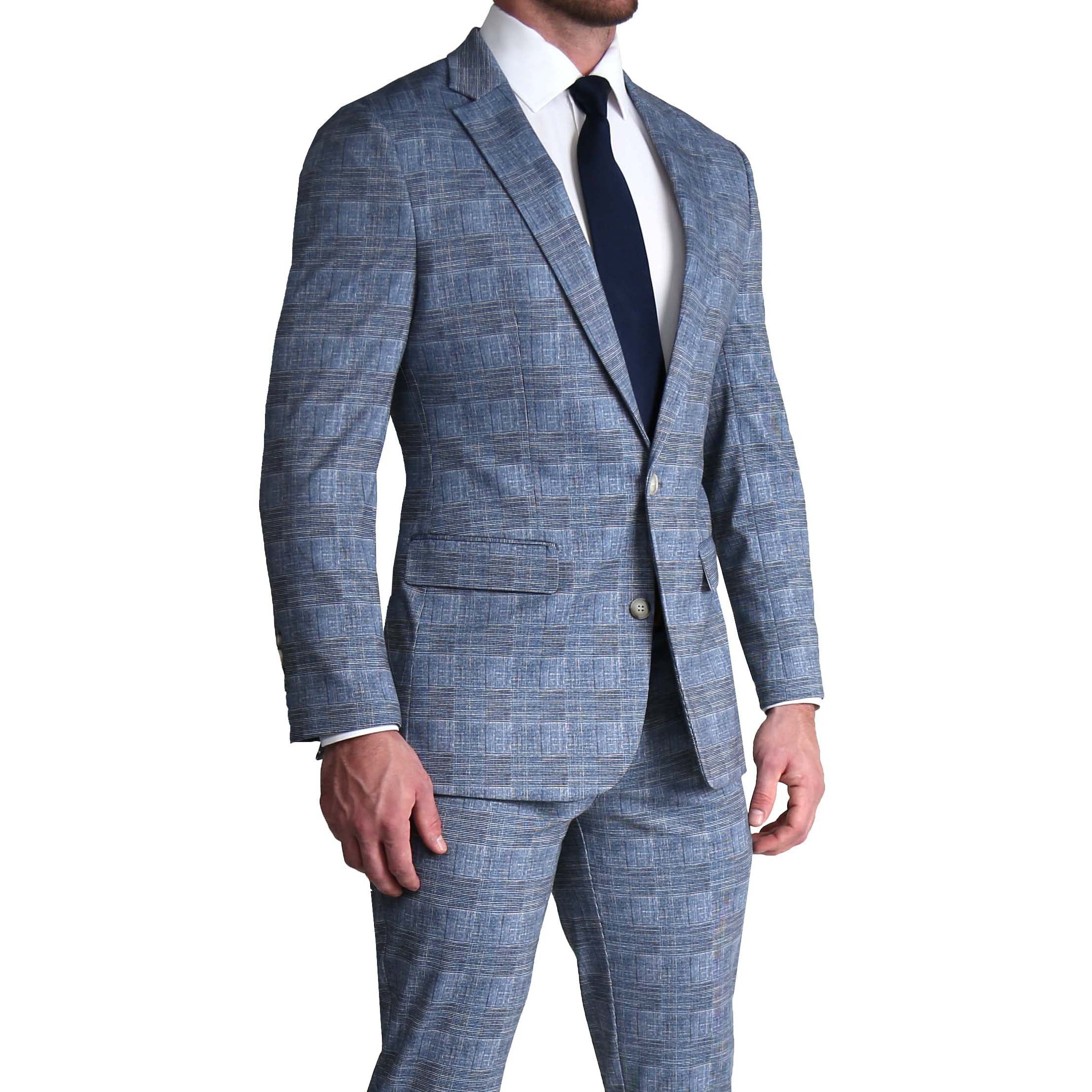 Blue plaid shop suit jacket