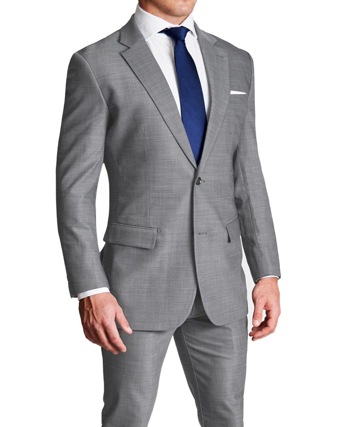 Athletic Fit Stretch Suit - Light Grey Microcheck main image 0
