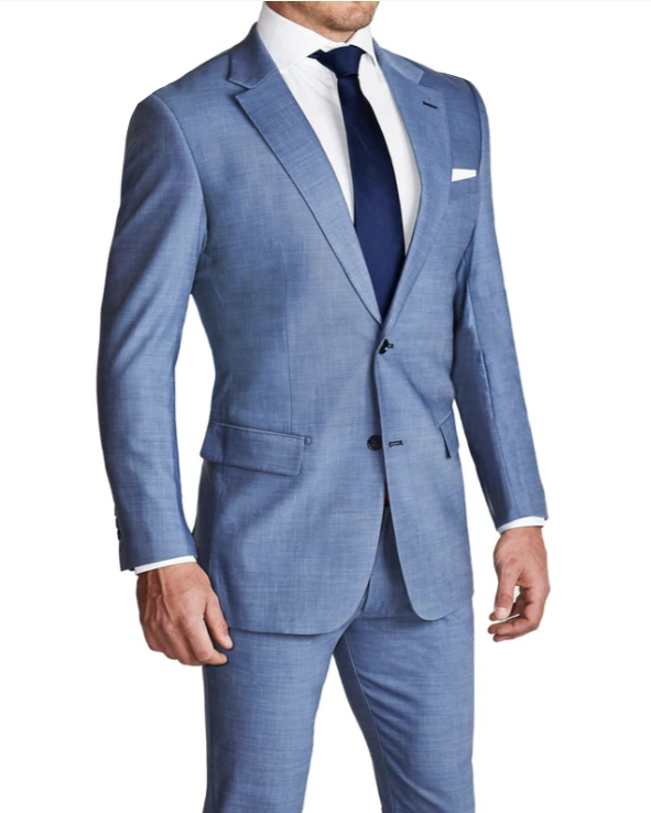 light blue shirt blue tie