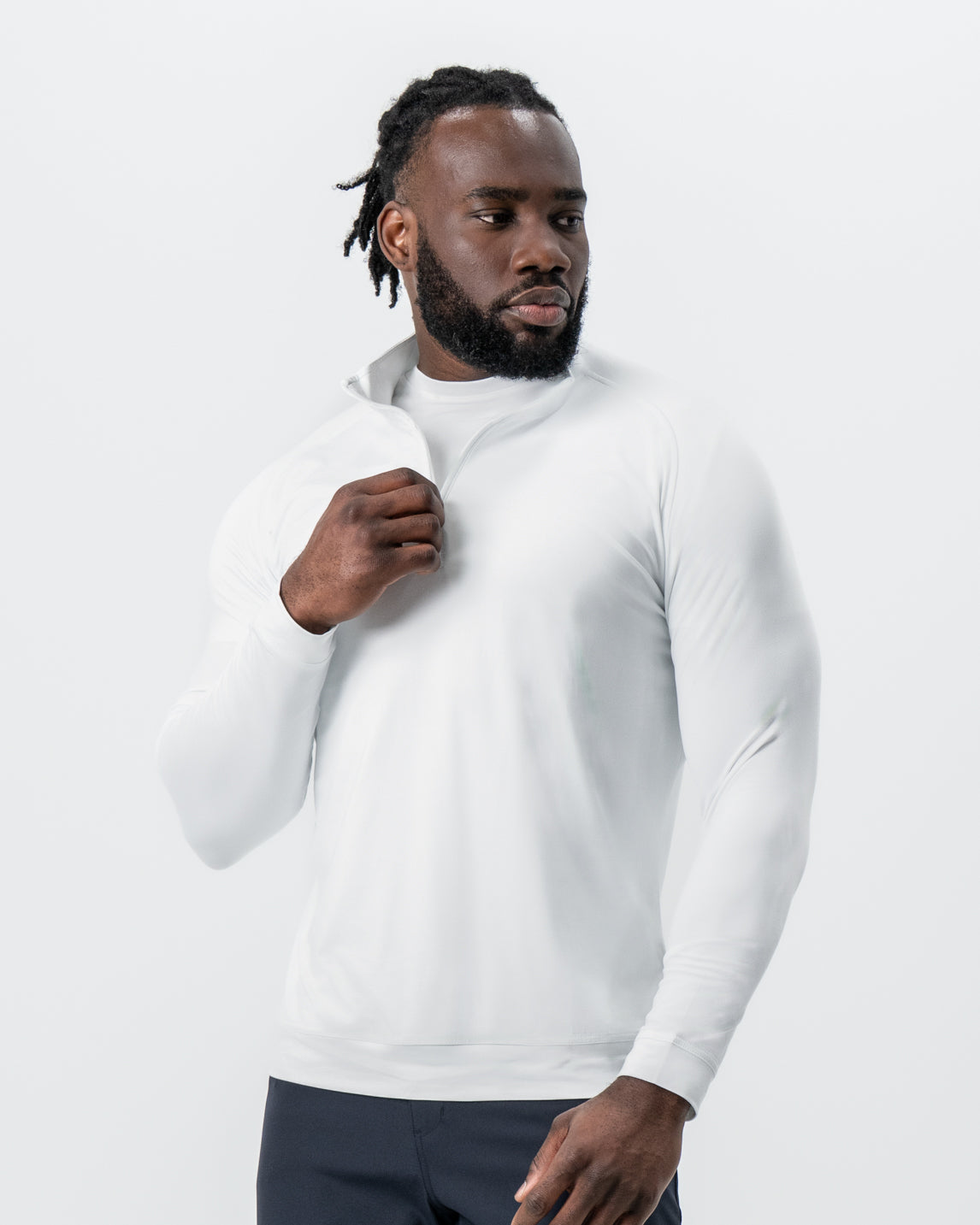 WhiteTechQuarterzip-AC1434-