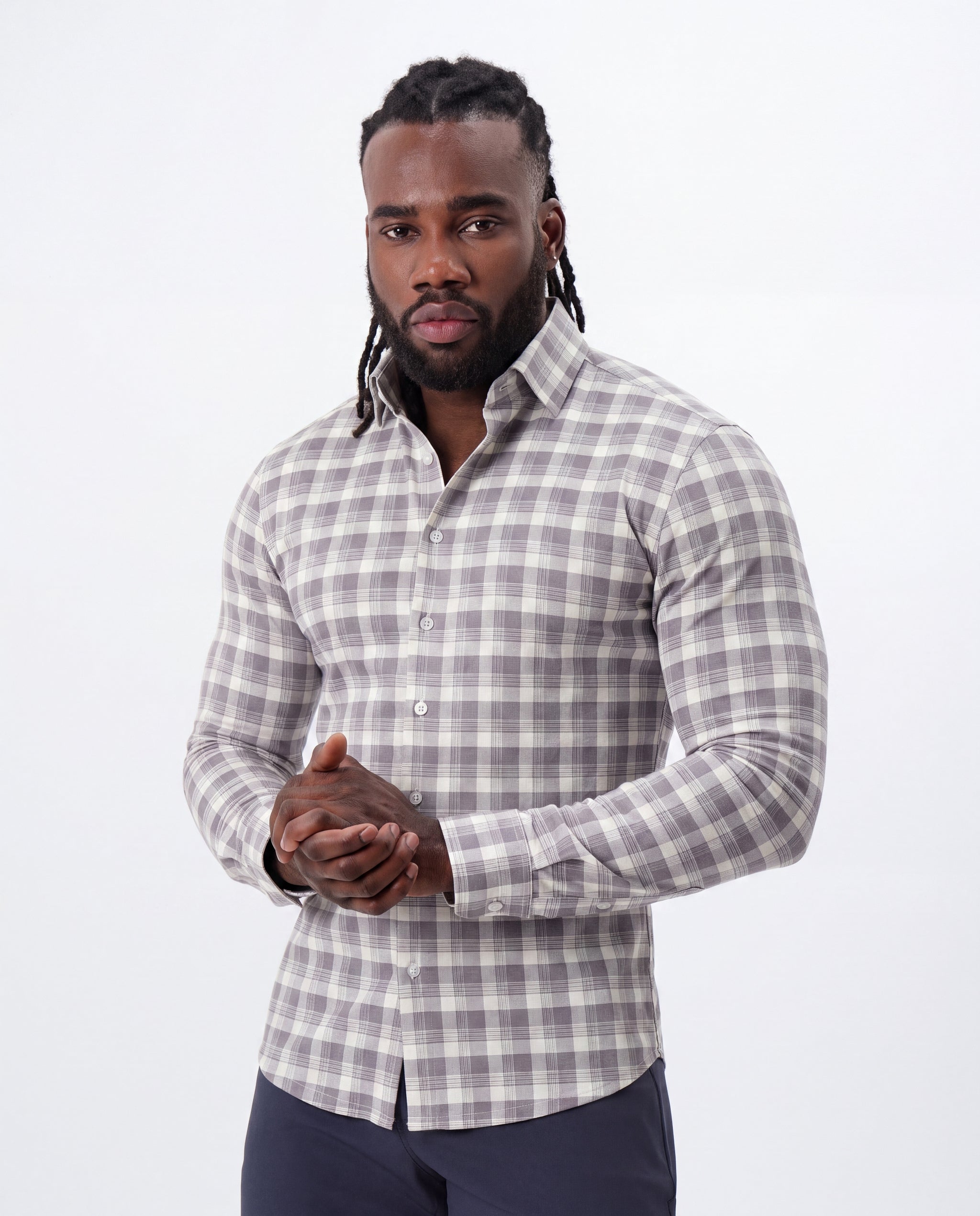 The Holden Grey Plaid Button Down 2XL / Grey Plaid