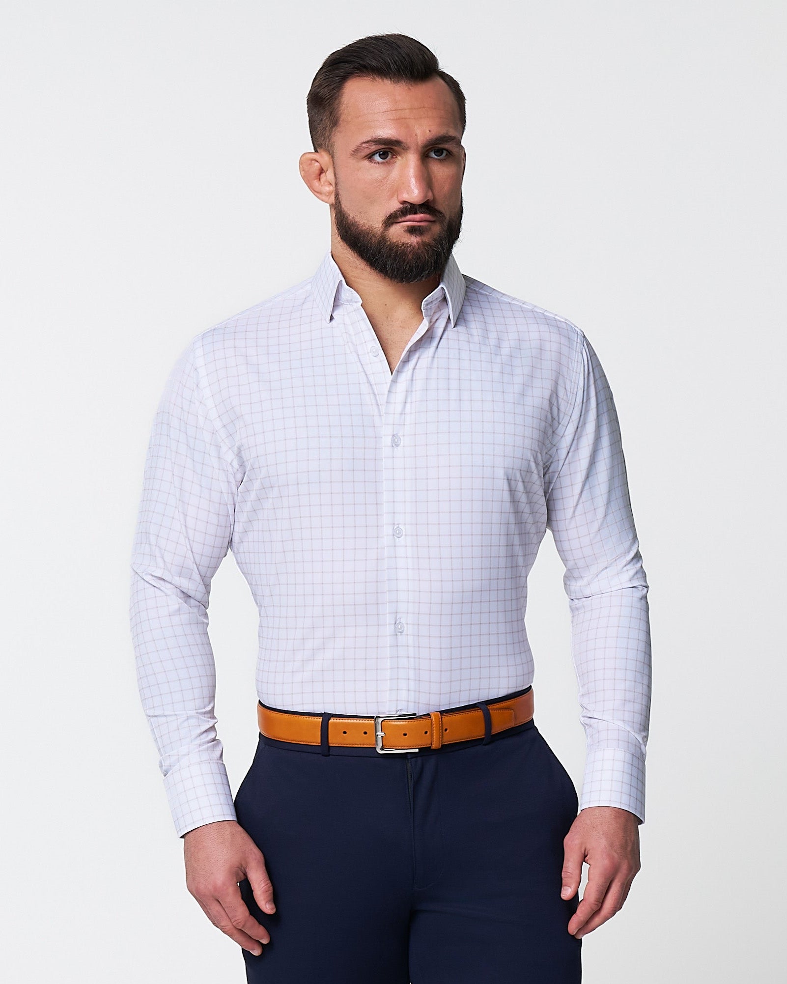 window pane dress shirt Men's Traveler Collection Tailored Fit Button-Down Collar Windowpane Dress Shirt at Jos. A. Bank, Blue Pld, Size 15 X 34/35