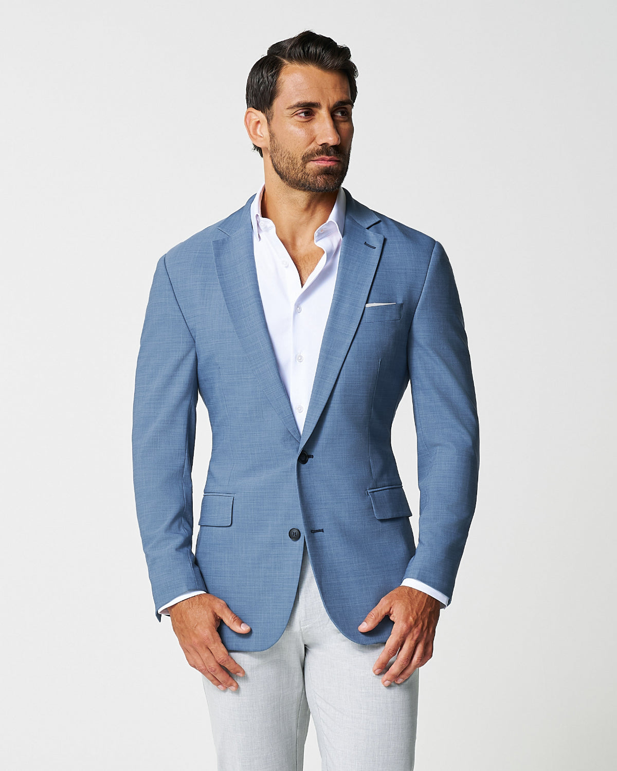 blazer dress light blue Athletic Fit Stretch Our light blue stretch icon:dpyp-classic STRAPLESS FULL DRESS WITH Size:34/34