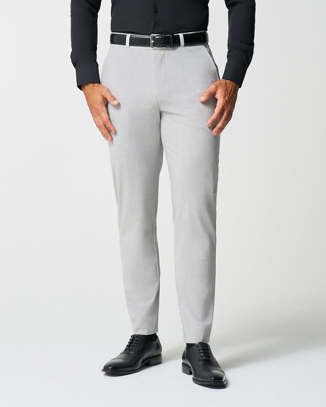 slim grey dress pants Athletic Fit Suit Pants - Lightweight Heathered Light Grey 32W