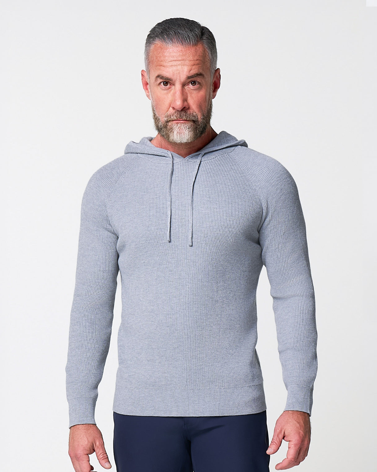 【Knuth marf】 slim hooded knit/gray Knuth Marf（クヌースマーフ） カーディガン フーディー カーディガン