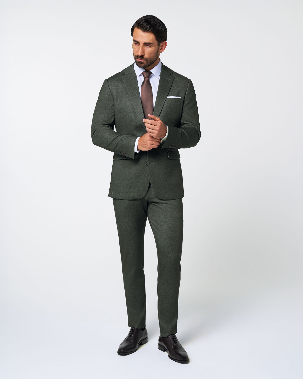 Athletic Fit Stretch Suit - Deep Olive Athletic Fit Stretch Suit - Deep Olive