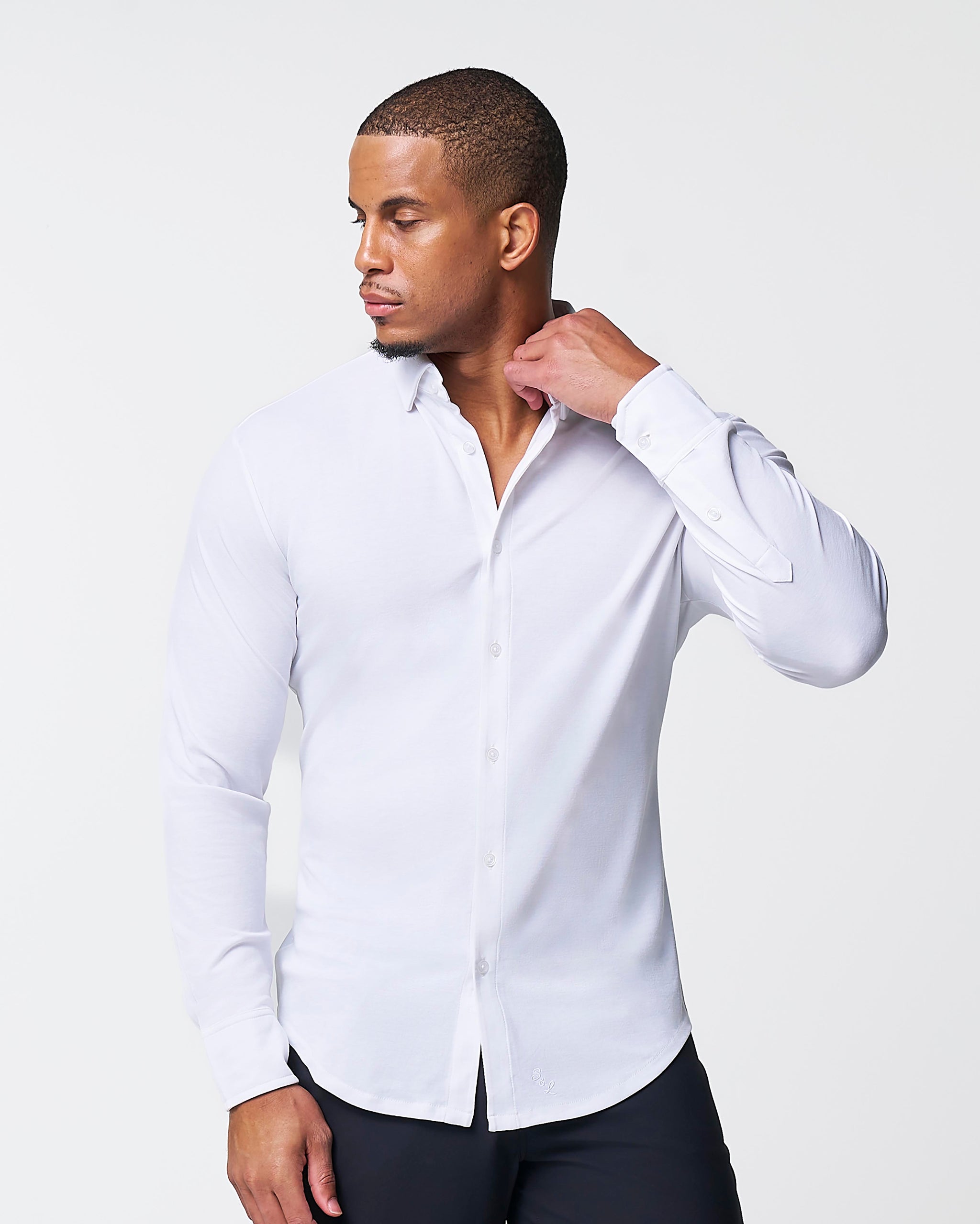 The Mark White Pique Button Down 3XL / White
