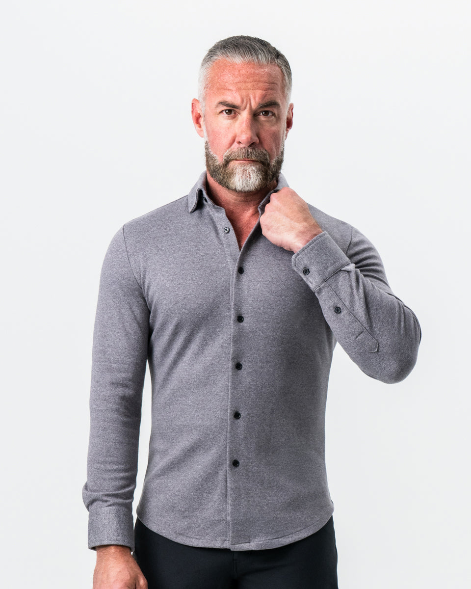 charcoal grey button down dress shirt The Onyx Charcoal Button Down S / Charcoal