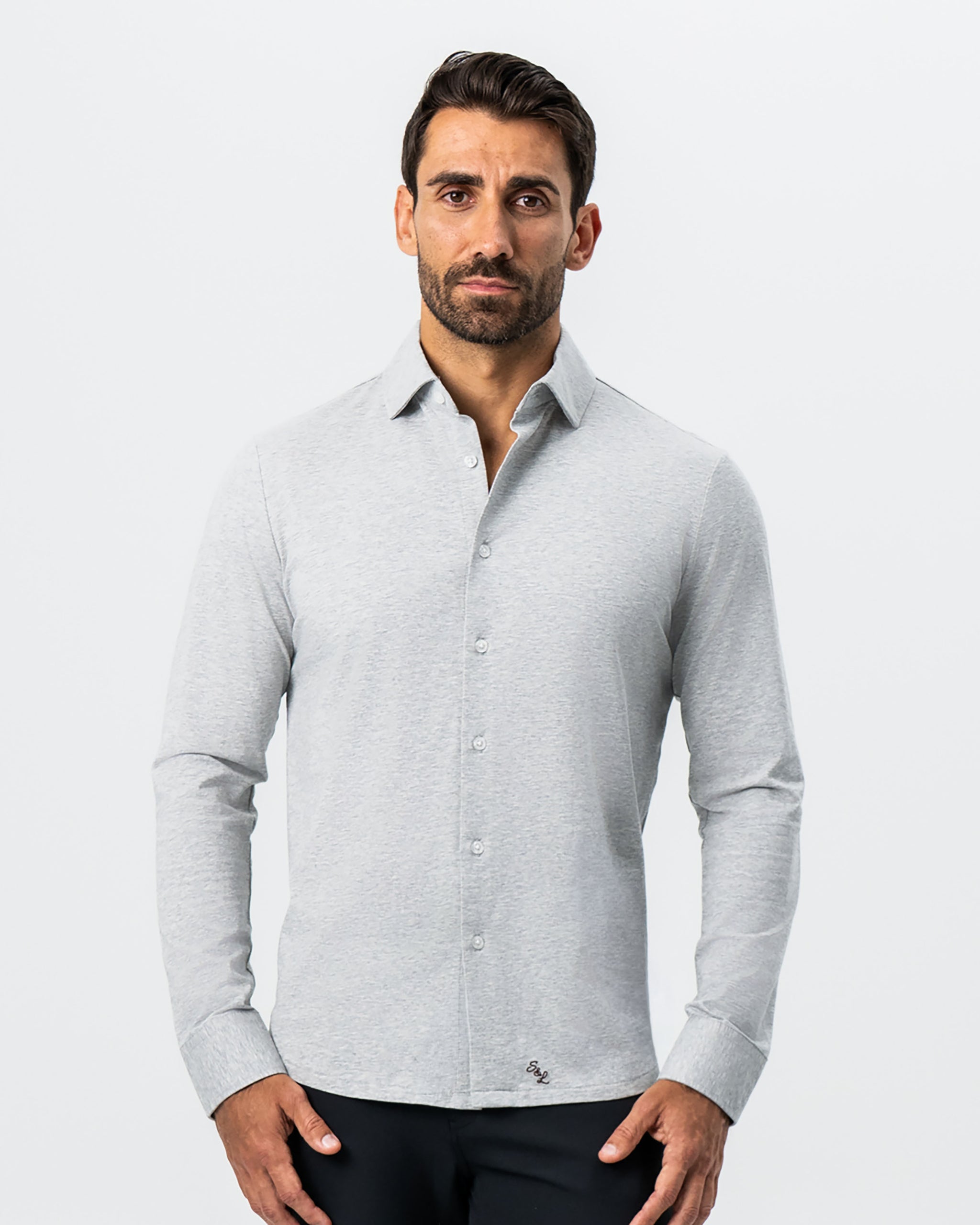 grey button up dress shirt Merino Wool Button-Down Shirt main image 0