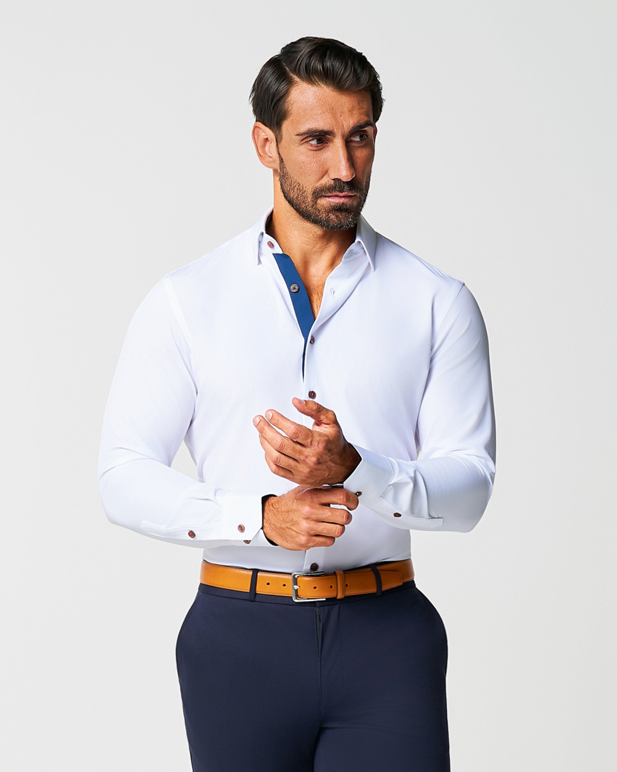 navy white dress shirt Modern Tailor