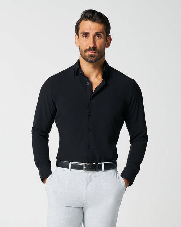 black long sleeve dress shirt The Von Solid Black 2XL / Solid Black
