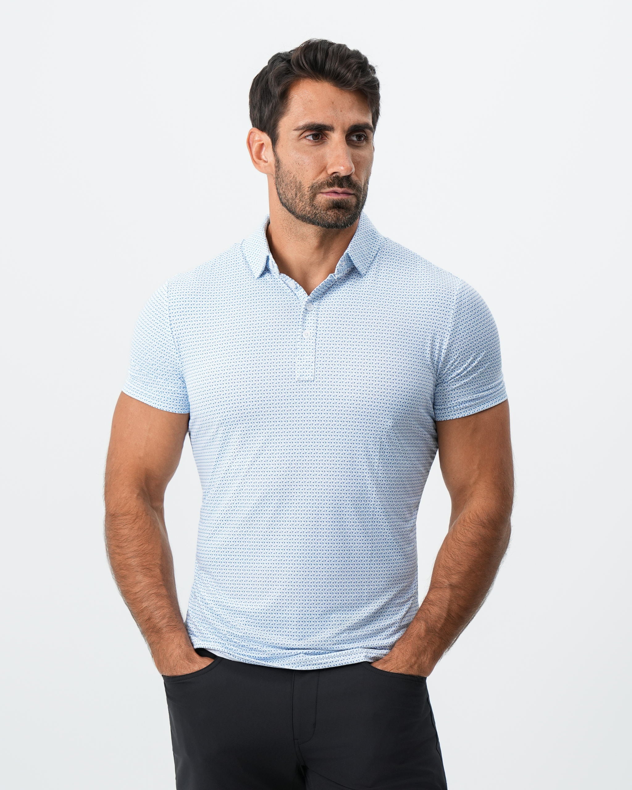 The Nantucket White & Light Blue Paisley Polo 2XL / White & Light Blue Paisley The Nantucket White & Light Blue Paisley Polo 2XL / White & Light Blue Paisley
