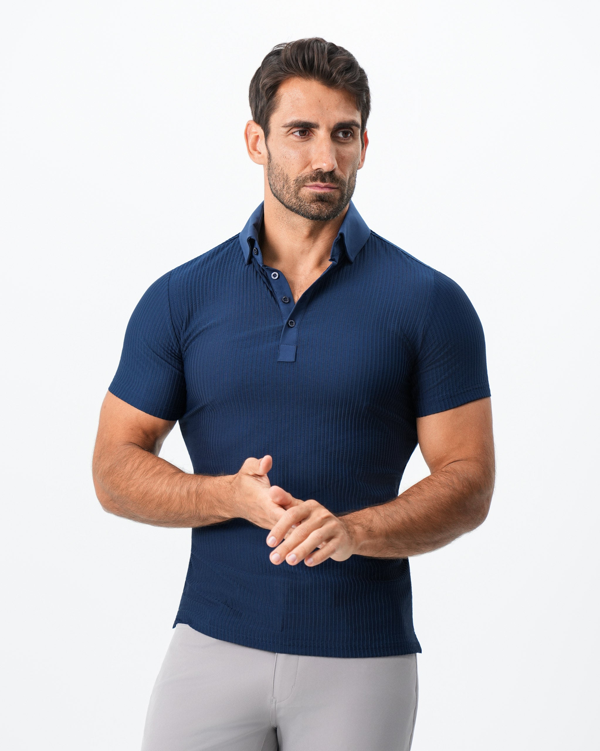 【ネイビー（40）】Seersucker SS Polo Seersucker Polo Shirt SS | Saturdays NYC Japan