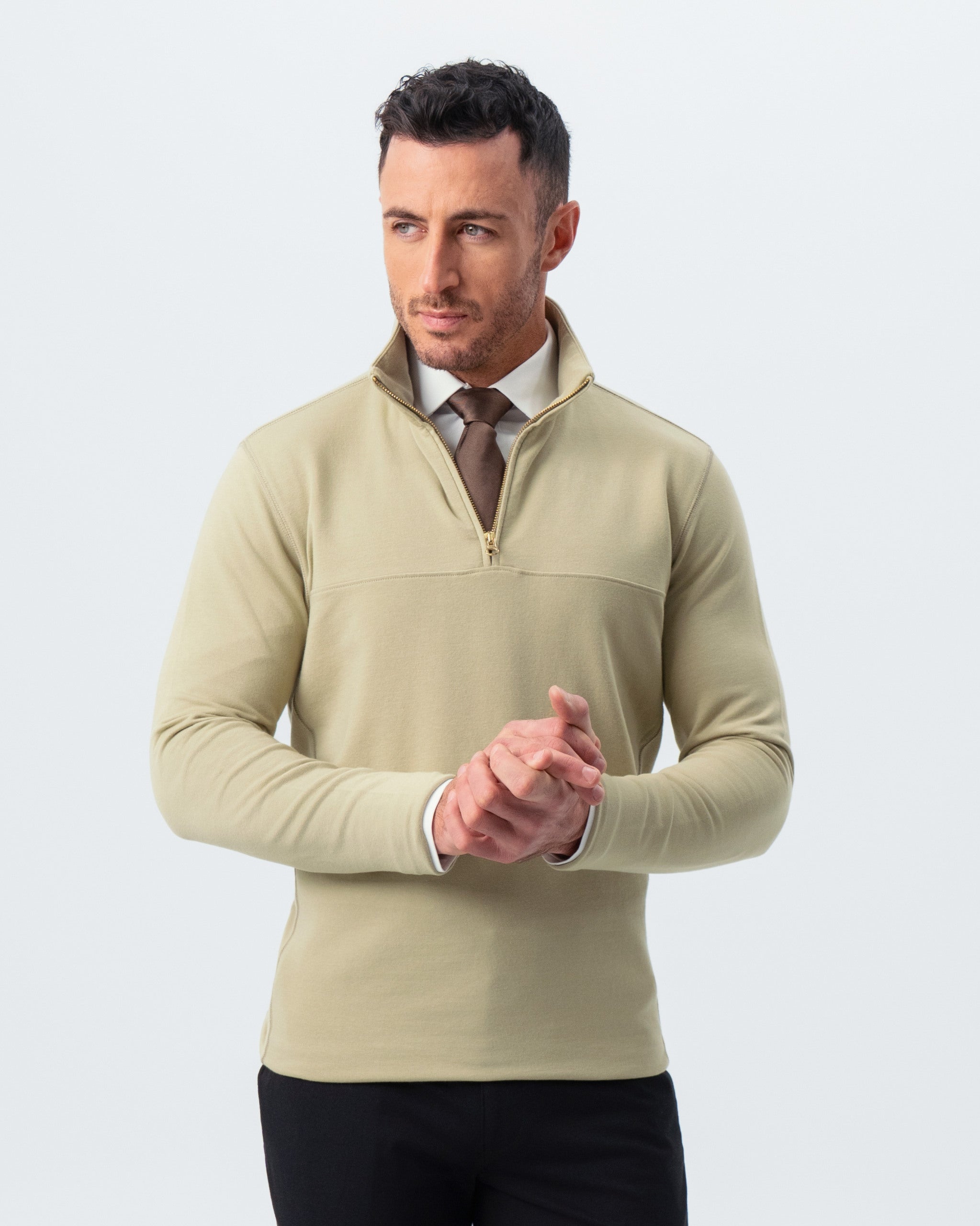 dress shirt quarter zip Fall is here, and so is the quarter zip you can wear all season long