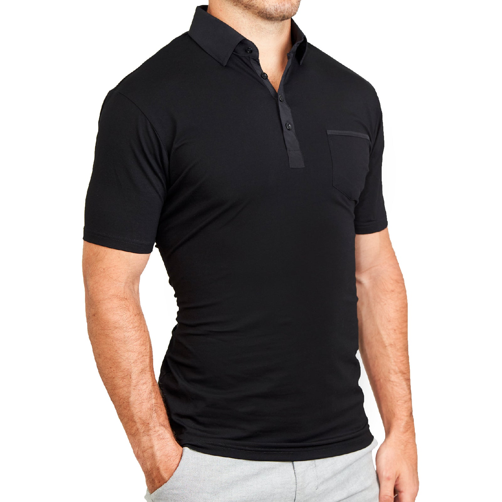 The Roth Black Short Sleeve Button Down