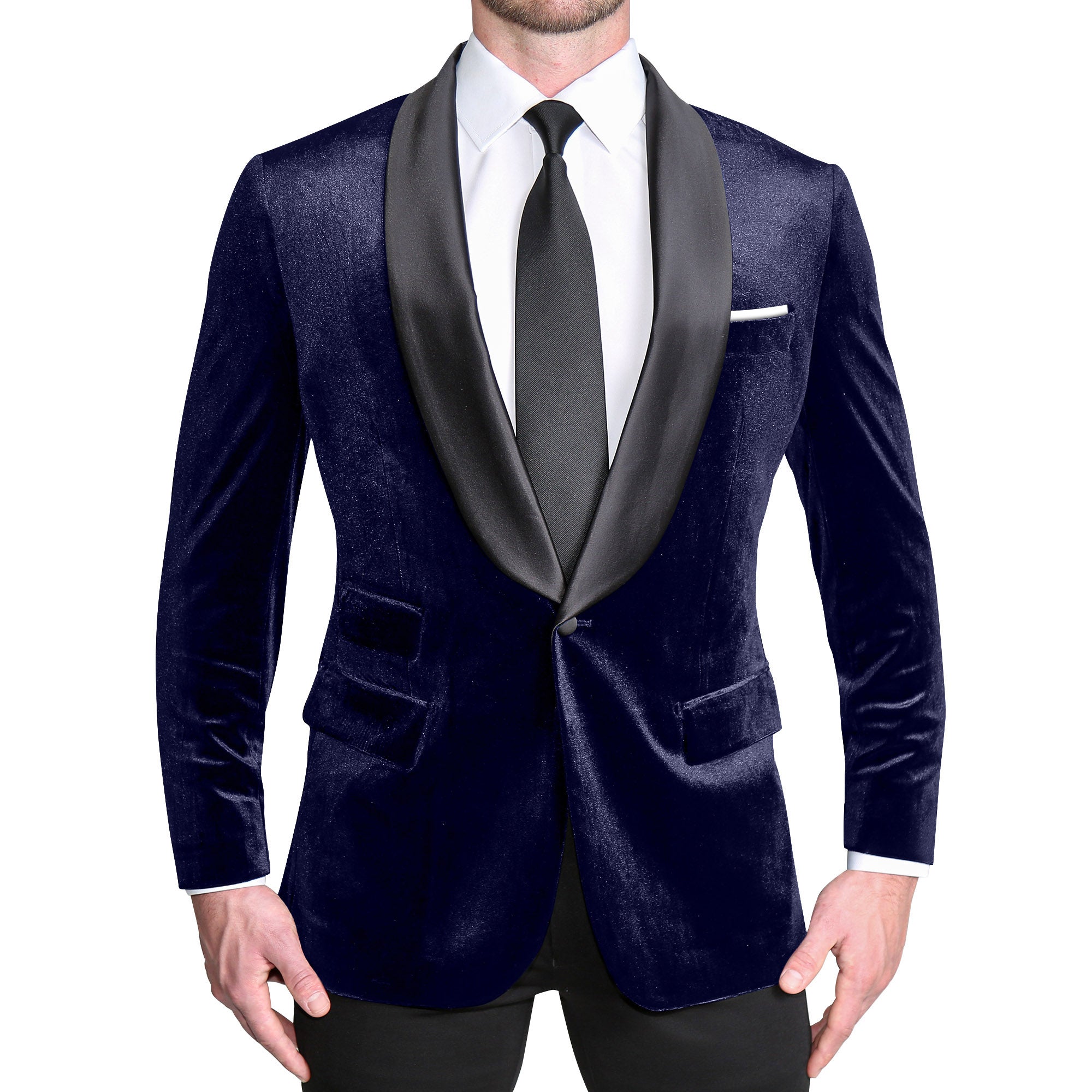 Tuxedo Jacket - Navy Velvet - State and Liberty Clothing Company