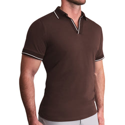 "The Hayes" Brown with White Tipped Polo