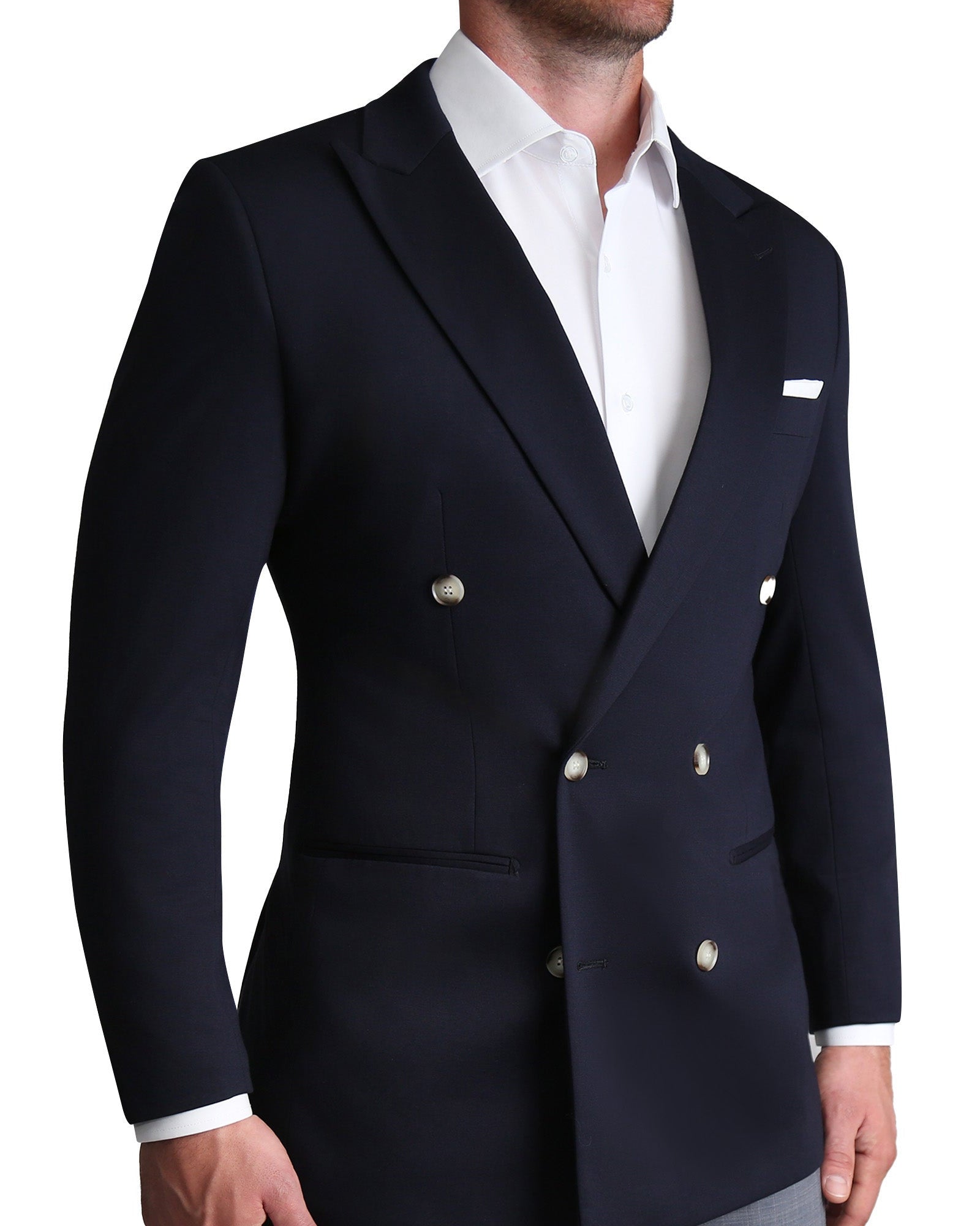 アプレッセSub Wool Navy Blazer SIZE: 2 Men's Navy Hopsack Wool Blazer - 1913 Collection | Hawes