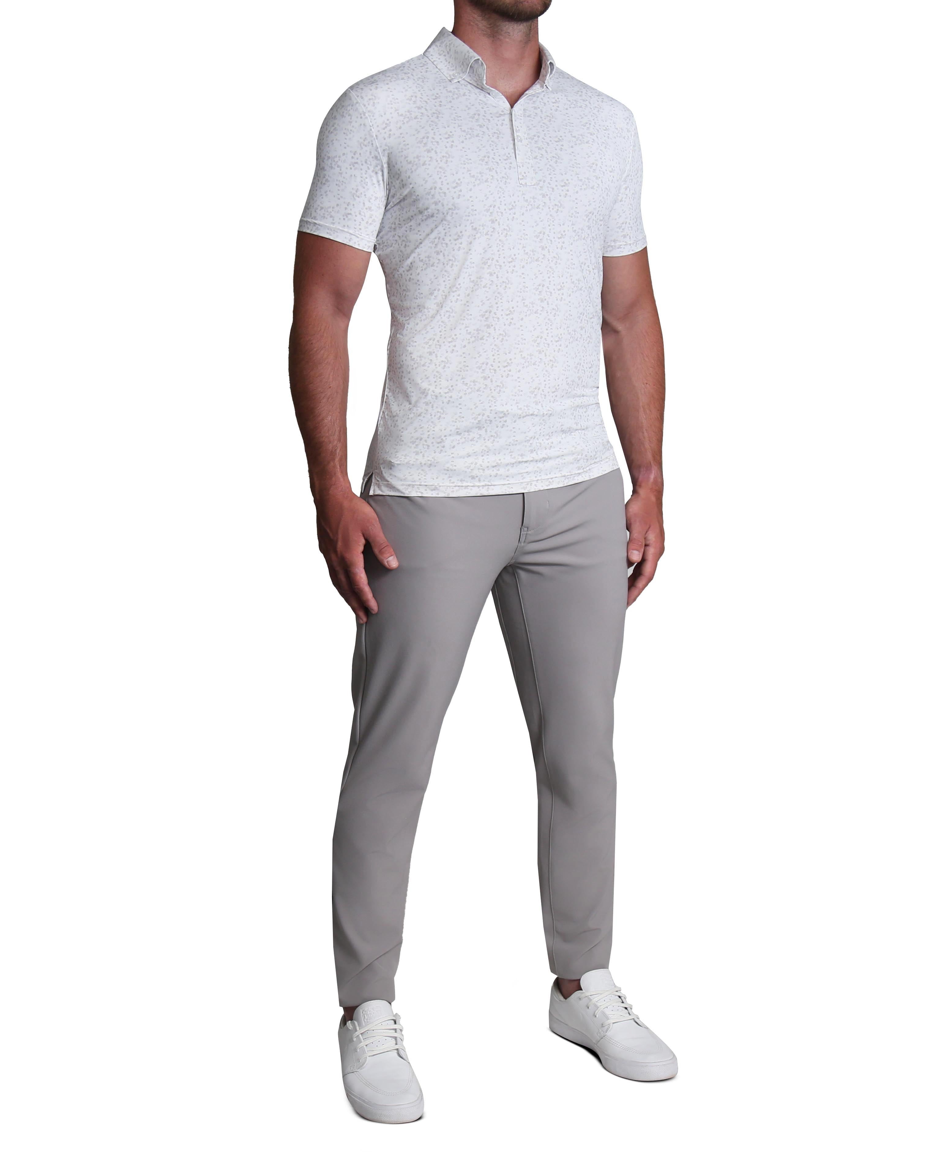 "The Beckett" White with Abstract Dots State and Liberty Clothing Company