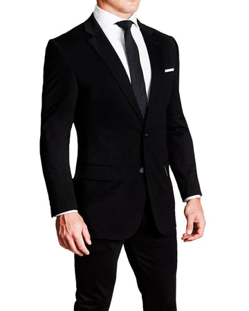 Athletic Fit Stretch Suit - Black