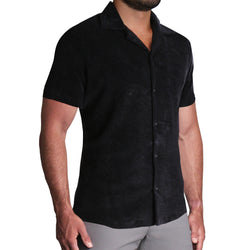 Terry Cloth Bungalow Shirt - Black