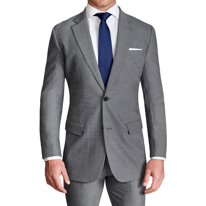 Athletic Fit Stretch Suit - Heathered Grey