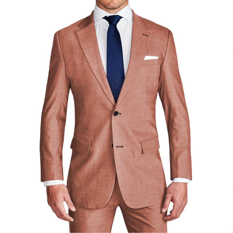 Athletic Fit Stretch Suit - Heathered Salmon (Special Order: 5-Week Lead-Time)