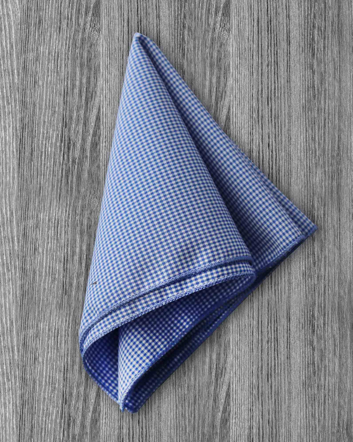 Micro Check Design Pocket Square - Blue Microcheck