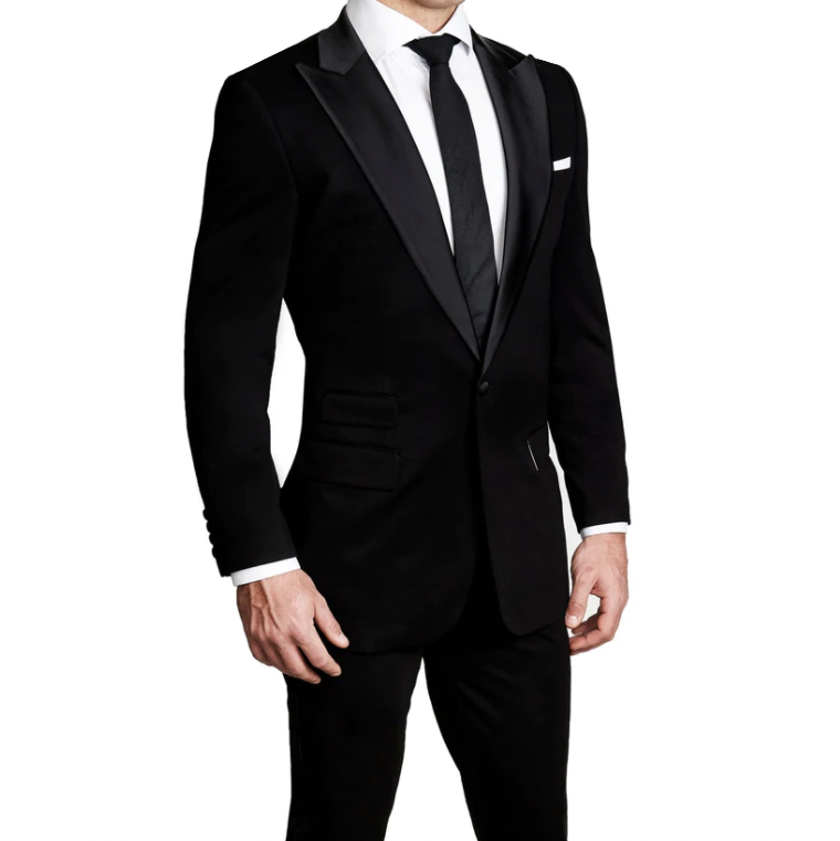 AthleticFitStretchTuxedo-BlackwithPeakLapel