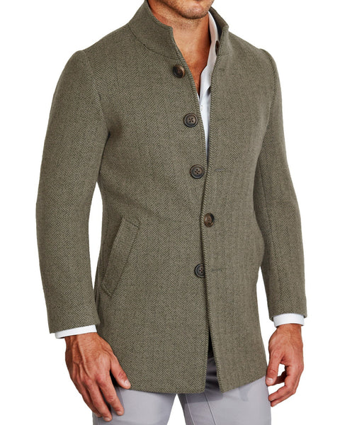 ジャケット・アウター ok.soon herringbone wool coat Herringbone Wool Blend Overcoat 734