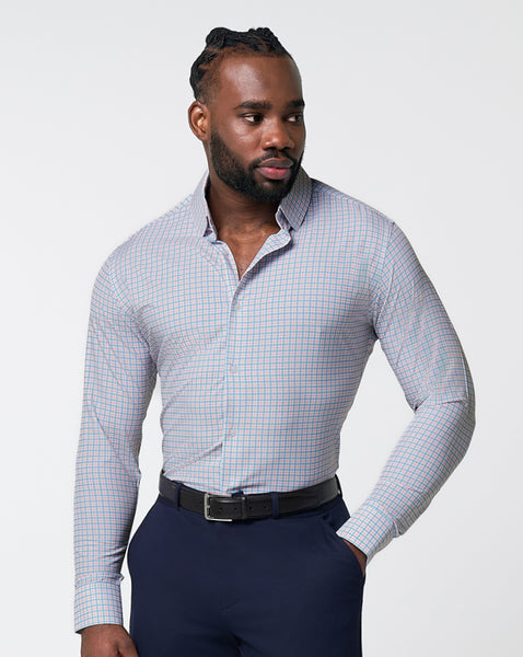 The Dimitri Blue Plaid With Orange Windowpane