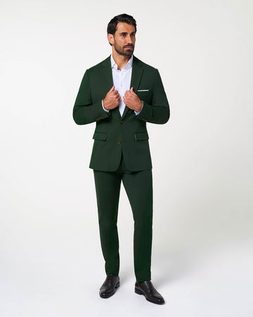 mens green dress Athletic Fit Stretch Suit dark forest green suit