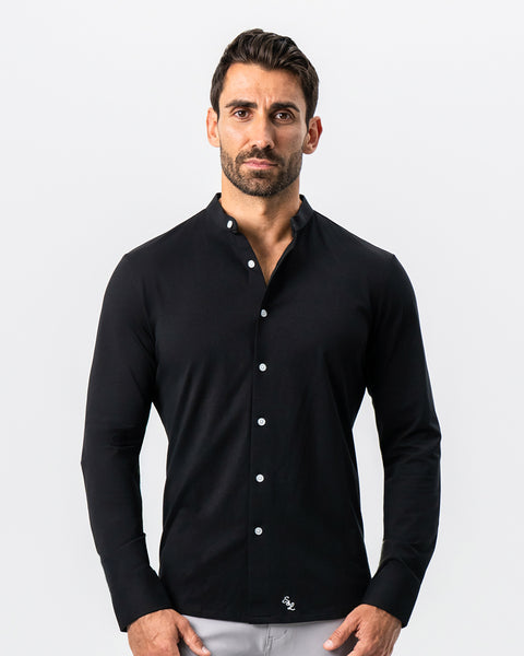 Banded Collar Button Down