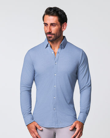 The Dylan Sky Blue Pique Button Down L / Sky Blue