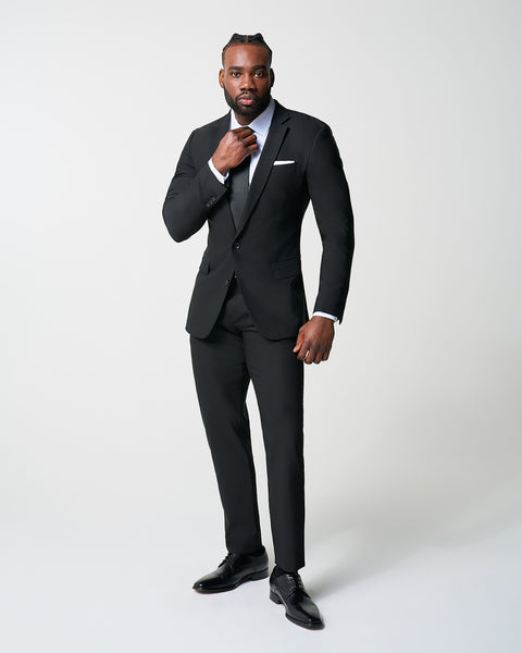 black dress and suit Athletic Fit Stretch Suit