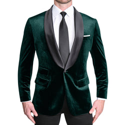Tuxedo Jacket - Green Velvet