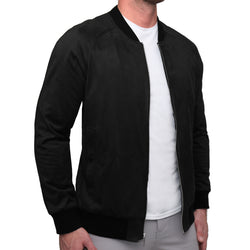 Suede Stretch Bomber - Black