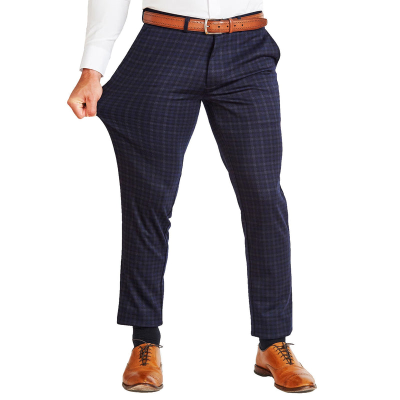 JOSE - Sky Blue Check Trousers – Marc Darcy