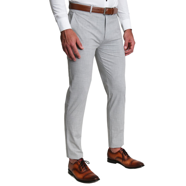 Boltini Italy Men's Flat Front Slim Fit Slacks Trousers Dress Pants (Light  Gray, 40x32) - Walmart.com