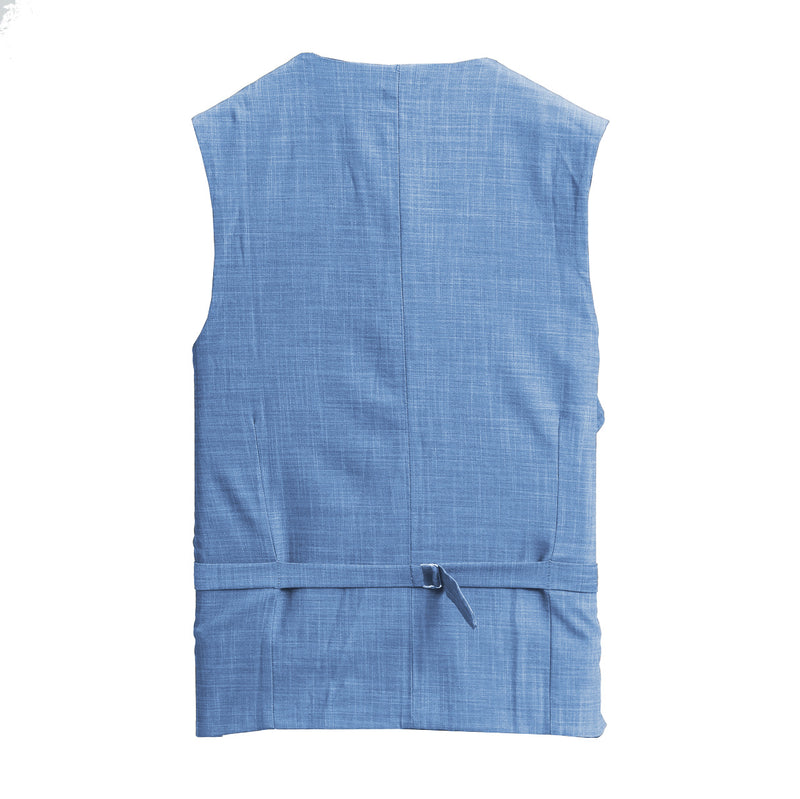 Athletic Fit Stretch Suit Vest - Heathered Light Blue