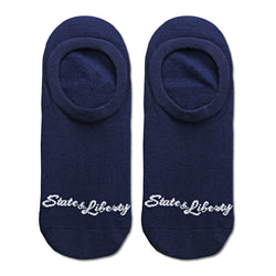 Branded No-Show Socks - Navy