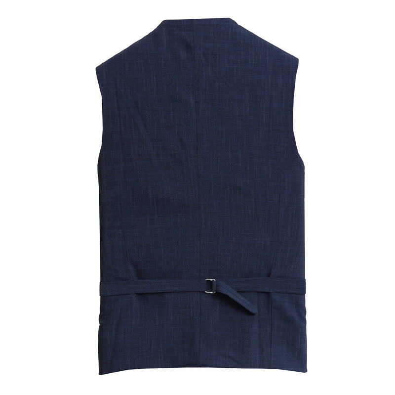 Athletic Fit Stretch Suit Vest - Heathered Navy