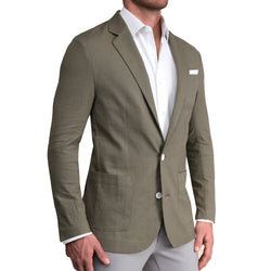 Unstructured Linen Blazer - Dark Olive - State and Liberty