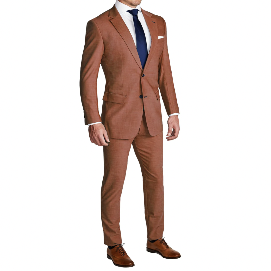 Athletic Fit Stretch Suit - Heathered Burnt Orange - State and Liberty