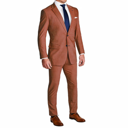 Athletic Fit Stretch Suit - Heathered Burnt Orange (Special Order: 5-Week Lead-Time)