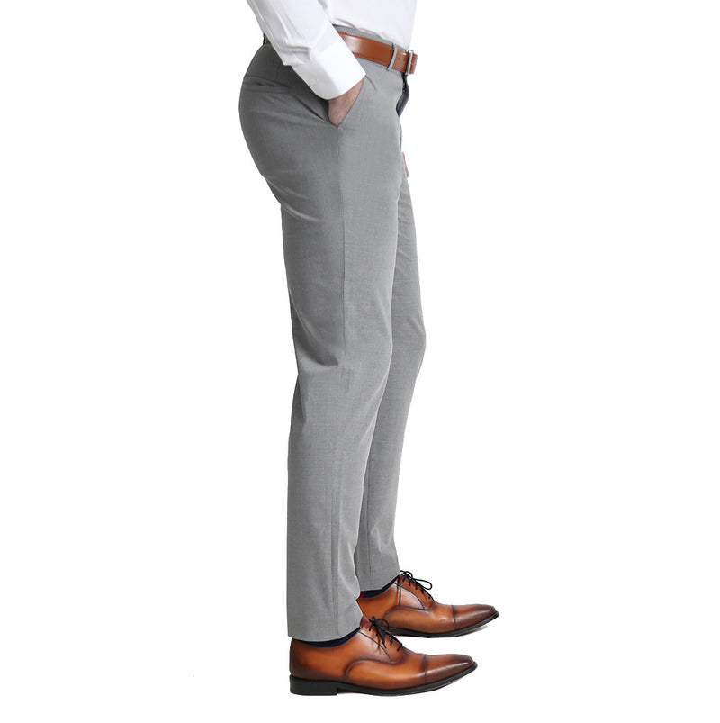 Athletic Fit Stretch Suit - Lightweight Heathered Smoked Grey
