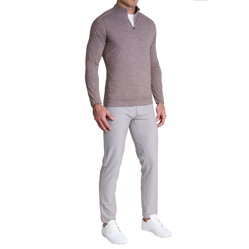 Tech Quarter Zip - Heathered Crimson