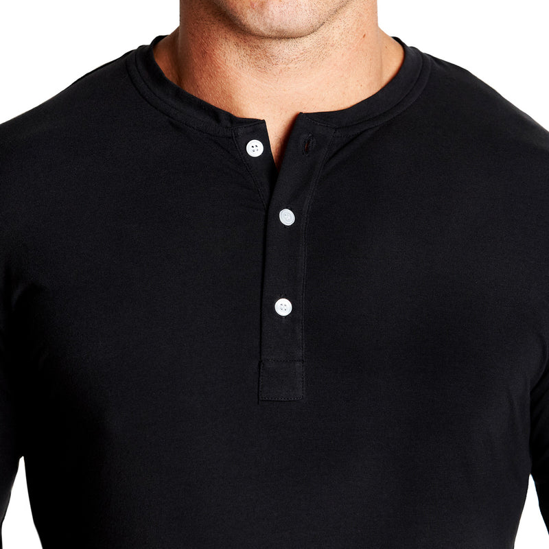 "The Jett" Solid Black Henley