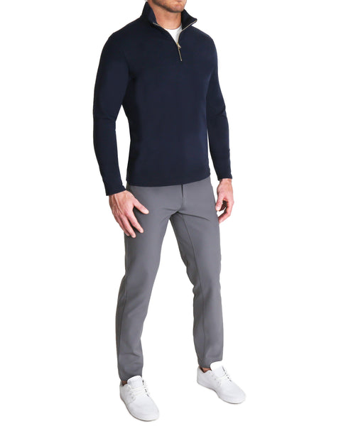 Quarter Zip Solid Navy State and Liberty Clothing Company